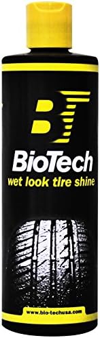 BioTech Wet Look Tire Shine, Silicone Based tire Shine, Non Splatter tire Shine, Long Lasting, Concentrated Formula, High Gloss, Easy to Apply 16 oz (1)
