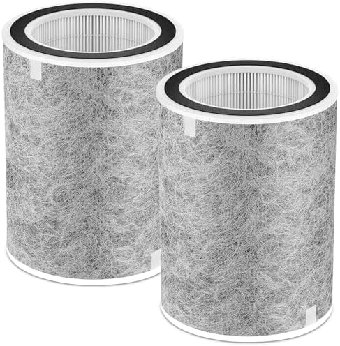 2 Pack HP201 Replacement Filter Compatible with Shark HP201, HP202, UA205, AP1000 and For Shark HC501, HC502 Air Purifier MAX, Absorb 99.97% Particulate, Compare Part HE2FKBASMB, HE2FKBAS.