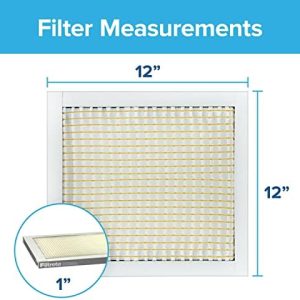 Filtrete 12x12x1 Air Filter, MPR 300, MERV 5, Clean Living Basic Dust 3-Month Pleated 1-Inch Air Filters, 6 Filters