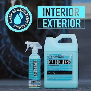 Nanoskin BLUE DRESS Premium Dressing 5 Gallons- Sprayable Interior & Exterior| Works on Tire, Vinyl, Rubber, Plastic & Trim | Safe for Cars, Trucks, Motorcycles, RVs, Light Blue, 640 Fl Oz (Pack of 1)