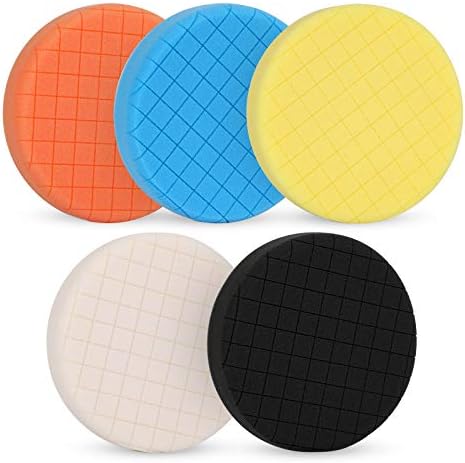 AVID POWER 6 Inch Buffing Polishing Pads 5Pcs for 6 Inch Backing Plate, Compound Buffing Sponge Pads for Car Buffer Polisher Compounding, Polishing and Waxing