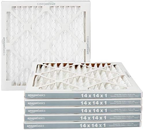 Amazon Basics Merv 11 AC Furnace Air Filter - 14'' x 14'' x 1'', 6-Pack
