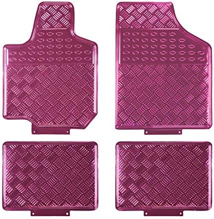 August Auto All Weather Aluminum Universal Fit Car Floor Mats Fit for Sedan, SUVS, Truck and Vans Set of 4 (Pink)
