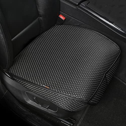Auto Newer 2 PCS Breathable Universal Four Seasons Car Seat Covers，Luxury Car Seat Cushion，Protectors for Front Seat Bottoms,Compatible with 95% Vehicles， Fit for Cars Truck SUV or Vans(Black+Grey)