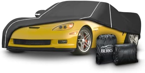 BERKSYDE Waterproof Car Cover for Chevy Corvette C8 2020-2023 All Weather 6 Layers Full Car Cover with Storage Bag