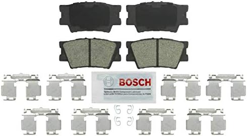 BOSCH BE1212H Blue Ceramic Disc Brake Pad Set With Hardware - Compatible With Select Lexus ES300h, ES350, HS250h; Pontiac Vibe; Toyota Avalon, Camry, Matrix, RAV4; REAR