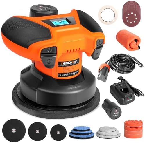 Buffer Polisher - Cordless Buffer Polisher for Car with Gamepad Handle Touch,12V 2.0Ah&Cigarette Lighter Socket Battery, 6 Variable Speed 5000RPM, Cordless Car Buffer Polisher for Car Waxing/Polishing