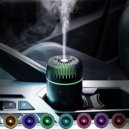 Car Diffuser for Essential Oils Car Humidifier Aromatherapy Essential Oil Diffuser Portable for Car Home Office Bedroom (Black)
