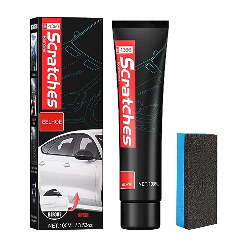 Car Scratch and Scrape Polishing Paste, Paint Surface Cleaning and Stain Removal Wax, Scratch Repair Car Wax Renewal Cream 100ml with Sponge Tool Set