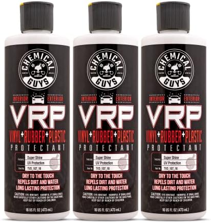 Chemical Guys TVD_107_1603 V.R.P. Vinyl, Rubber and Plastic Non-Greasy Dry-to-The-Touch Long Lasting Super Shine Dressing for Tires, Trim and More, 16 fl oz (3 Pack)