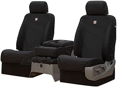Covercraft Carhartt Super Dux SeatSaver Custom Seat Covers | SSC3475COBK | 1st Row 40/20/40 Bench Seat | Compatible with Select Chevrolet Silverado/GMC Sierra 1500/2500/3500 Models | Black