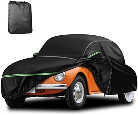 DTNESS for VW 1960-1980 Volkswagen Beetle Bug Sedan 2-Door Saloon Car Covers 210D Outdoor Waterproof UV, Custom-fit Protective Full Covers with Cotton Layer, Zipper Door, Reflective Strip, Storage Bag