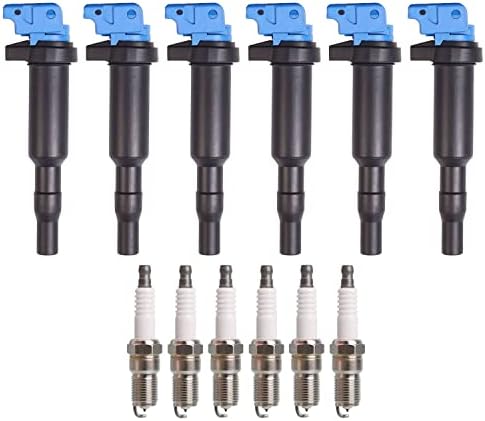 ENA Set of 6 Blue Ignition Coil Pack with 6 Platinum Spark Plug Compatible with BMW 135i 335i 435i 535i 640i 740i X3 X5 X6 2010-2019 3.0L 4.4L Replacement for 12120037580 0221504470 ZR5TPP33 UF592
