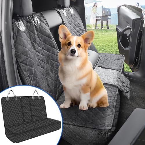 EVMODS Tesla Pet Liner Dog Car Seat Cover for Tesla Model Y/3 Rear Seat Protector Covers Child Car Seat Mats-Waterproof,Heavy-Duty,Nonslip and Scratchproof Middle Seat Belt Backseat