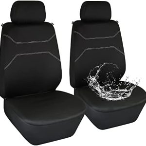 Elantrip Waterproof Front Seat Covers Water Resistant Bucket Seat Protector Universal Fit Airbag Compatible for Cars SUV Truck, Black 4 PC