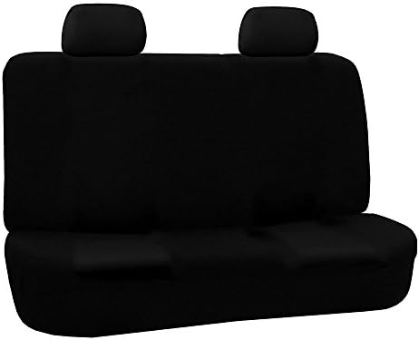 FH Group Car Seat Cover Rear Seat Cover for Back Seat Cloth - Universal Fit for Cars with Solid Bench, Black Car Seat Protector for Dogs and Kids, Car Interior Accessories for SUV, Sedan and Van