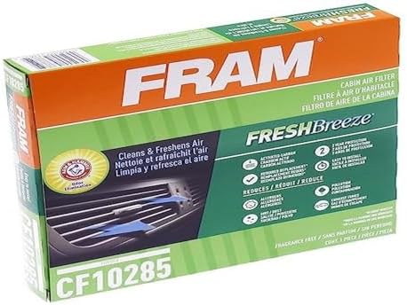FRAM Fresh Breeze Cabin Air Filter Replacement for Car Passenger Compartment w/Arm and Hammer Baking Soda, Easy Install, CF10285 for Toyota Vehicles , white