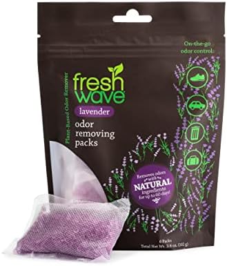 Fresh Wave Lavender Odor Eliminating & Deodorizing Packs | Bag of 6 | Safer Odor Relief for Small Spaces | Natural Plant-Based Odor Eliminator | Odor Absorbers for Home