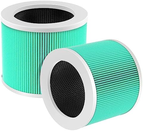 HY1800 True HEPA Replacement Filter Compatible with Loytio/AYAFATO/Honeyuan/IOIOW and MORENTO HY1800 Air Purifier, 3-in-1 H13 True HEPA Activated Carbon HY1800 Filter, 2 Pack