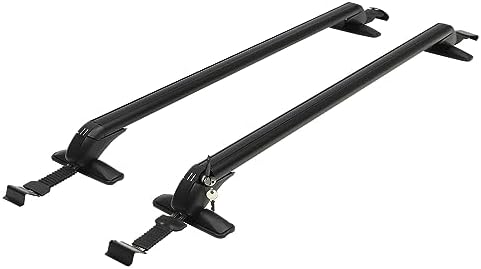 Harbin-Star 41.34'' Roof Rack Cross Bars for Car with Ratchet Tensioners, Adjustable Black Aluminum Window Frame Roof Rails with 2 Keys to Lock Luggage Racks (2 Pcs)