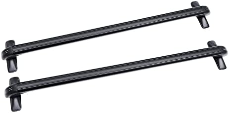 Harbin-Star Universal Roof Rack Cross Bars for Car with Ratchet Tensioners, Adjustable Black Aluminum Window Frame Roof Rails with 2 Keys to Lock Luggage Racks (2 Pcs)