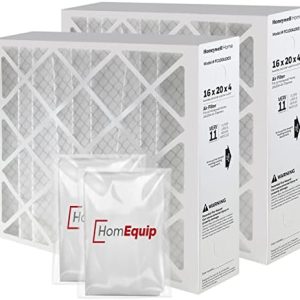 Honeywell 16x20x4 AC Furnace Air Filter Replacement – FC100A1003 HVAC Furnace Filters Merv 11 Filter Media, AC Filter with Homequip Disposal Bag, 2-Pack (Actual Size: 15.94 x 19.75 x 4.38 Inches)