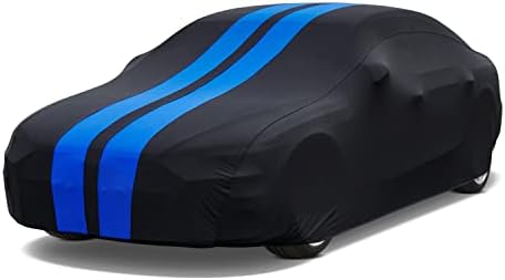 Kayme Stretch Indoor Car Cover Dustproof Breathable, Elastic Full Exterior Covers at Garage, Auto Shows, Universal Fit Chevrolet Camaro, Honda Accord, Ford Mustang, Cadillac CT5 Etc (188-194inch)