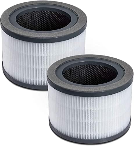 LEVOIT Vista 200 Air Purifier Replacement Filter, 3-in-1 HEPA, High-Efficiency Activated Carbon, Vista200-RF, 2 Pack, Black