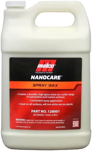 Malco Nano Care Spray Wax - Interior and Exterior Car Wax / Provides Long-Lasting Shine and Protection Both Inside and Outside Vehicle / 1 Gallon (128001)