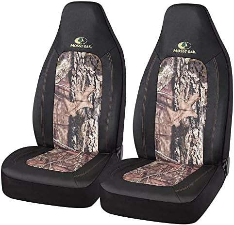 Mossy Oak Camo Seat Covers High Back - Made with Rip-Stop Oxford Fabric, Airbag Compatible, Universial Fit Most Bucket Seats - Official Licensed Product