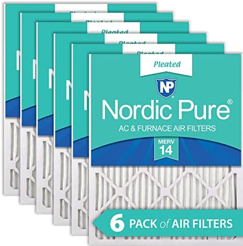 Nordic Pure 16x24x1 MERV 14 Pleated AC Furnace Air Filters 6 Pack