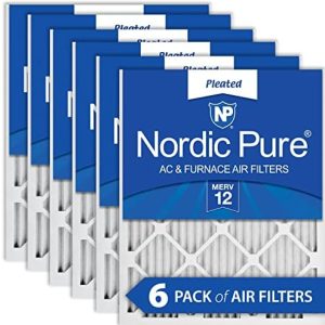Nordic Pure 20x30x1 (19 5/8 x 29 5/8 x 3/4) Pleated MERV 12 Air Filters 6 Pack