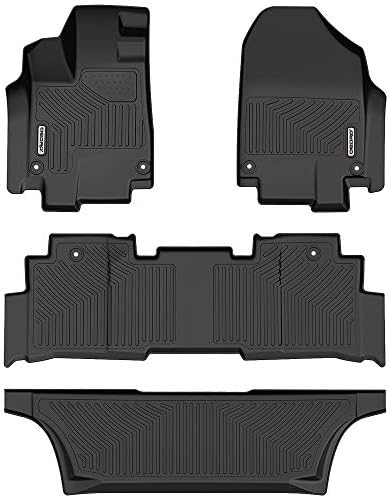 OEDRO Floor Mats Compatible for 2018-2024 Honda Odyssey, Unique Black TPE All-Weather Guard Floor Liners