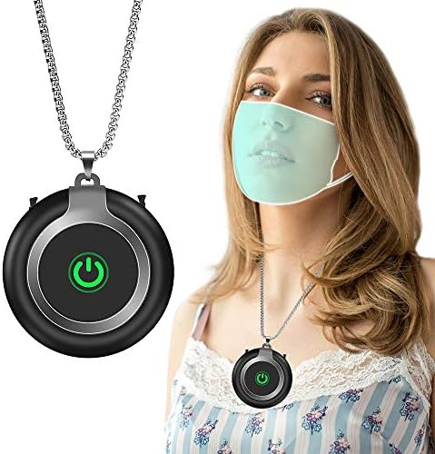 OVICISK Necklace Air Purifier, Personal Air Purifier, USB Rechargeable Travel Size Air Purifier, Portable Wearable Air Purifier for Home, Kids, Adults, Office, Smell-Black