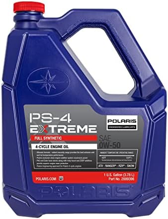 Polaris PS-4 Full Synthetic Oil, 4 Cycle, 1 Gallon, for GENERAL XP 4 1000, RANGER 1000, RZR XP 1000, Sportsman 570, Scrambler 850, ProStar S4 INDY XC 137 Models and More, For 4 Stroke Engine - 2889396