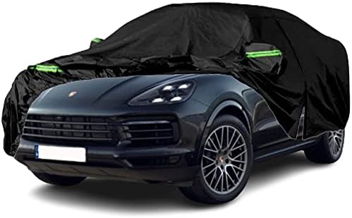 Qnmittry Waterproof Car Covers Compatible with 2009-2023 Porsche Cayenne, All Weather Custom-fit Car Cover with Zipper Door for Rain Snowproof UV Windproof Protection