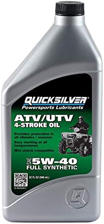 Quicksilver 8M0058914 5W-40 Full Synthetic 4-Stroke ATV Engine Oil – 1 Quart