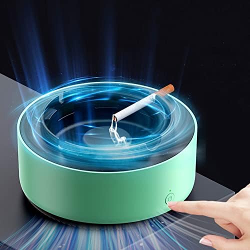 Rehenbsem 2 in 1 Multifunctional Smokeless Ashtray,Air Purifier Ashtrays with Filter, Purifier Ashtrays for Cigarettes Car Indoor (Green)