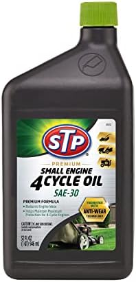 STP Premium Small Engine 4 Cycle Oil Formula, SAE-30 Small Engine Oil Engine Care Reduces Wear for Lawnmower, Push Mower, Tractor, 32 Oz