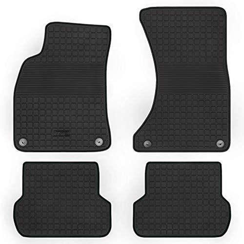 San Auto Car Floor Mats Custom Fit for Audi A4 2017 2018 2019 2020 2021 2022 2023 Full Black Rubber Auto Floor Liners Set All Weather Heavy Duty Odorless