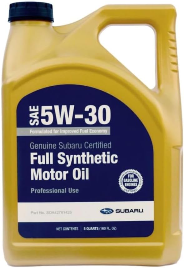 Subaru OEM Synthetic 5W-30 Motor Oil 5 Quart Bottle Container SOA427V1425 Turbo Sti wrx