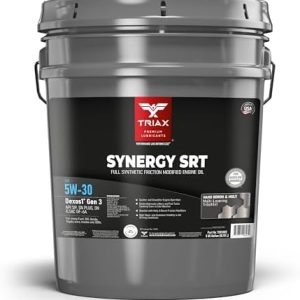 TRIAX Synergy SRT 5W-30 Full Synthetic PAO-Ester Engine Oil, 20K Mile Drain, Moly/Boron Friction Modified, API SP Licensed, Dex2 Gen 3, 3x Wear Protection (5 Gallon Pail)