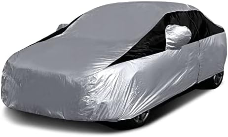 Titan Lightweight Poly 210T Car Cover for Compact Sedans 176-185". Waterproof, UV Protection, Scratch Resistant, Driver-Side Zippered Opening. Fits Corolla, Sentra, Cruz and More.