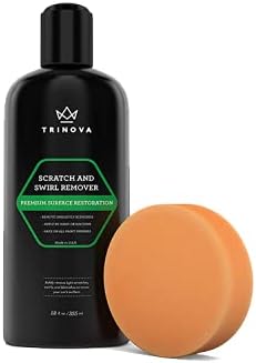 TriNova Scratch Swirl Remover - Best Abrasive Compound car Paint Restoration. Kit Includes Buffer pad Removal Polish in a Complete System. Ultimate Solution Clear Coat Care. 12 fl oz