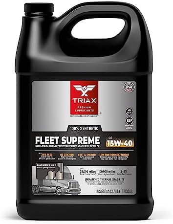 Triax Fleet Supreme ESP 15W-40 API CK-4 Full Synthetic Diesel Engine Oil, Friction Optimized and Boosted with Molybdenum and Nano-Boron, Superb Powerstroke Performance (1 Gallon)