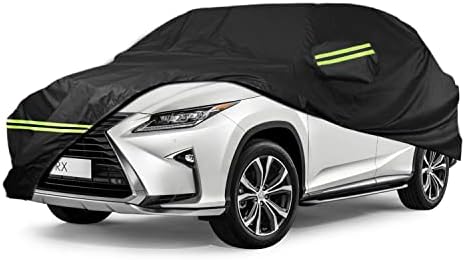 ULROLIT 6 Layer Waterproof Car Cover for 2004-2023 Lexus RX RX330 RX350 RX400H RX450H, All Weather 210T Windproof Car Covers with Door Zipper Up to 195” L, for Sun Rain Snow UV Dust Protection