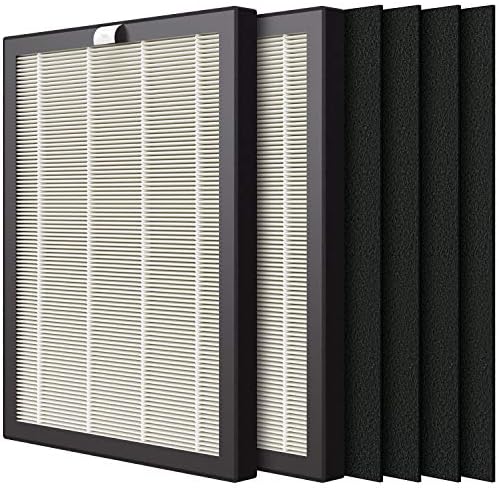 VEVA 9000 Premium HEPA Replacement Filter 2 Pack Including 4 Carbon Pre Filters Compatible with VEVA ProHEPA 9000 Air Purifier
