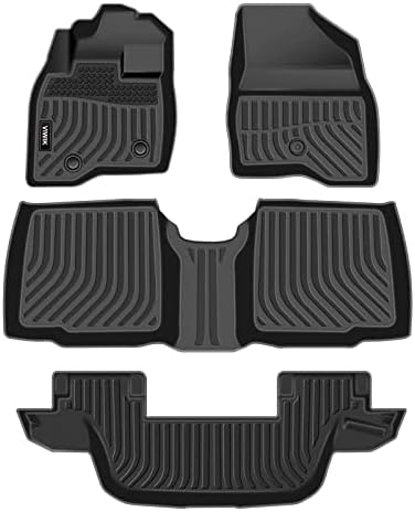 VIWIK Floor Mats for 2015 2016 2017 2018 2019 Explorer Without 2nd Row Center Console, Car Mats All Weather Custom Floor Liners 1st 2nd 3rd Row Front & Rear, Automotive Floor Mats TPE Black