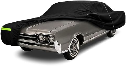 Waterproof Car Cover Compatible with 1967-1977 Oldmobile Cutlass Sedan/Coupe Accessories, 210T All Weather Car Covers with Zipper&Lock for Car Dust Snow Rain Hail Protection(Base/S/Supreme/442)