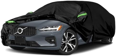 Waterproof Car Covers Replace for 2010-2023 Volvo S60, 6 Layers All Weather Custom-fit Car Cover with Zipper Door & Windproof Bands for Snow Rain Dust Hail Protection (S60)